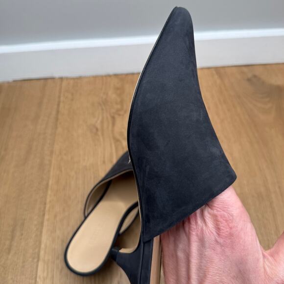 NEW Jenni Kayne Black Oiled Leather Kitten Heel Mule Pointed Toe Size 36 (US 6) - Picture 11 of 13